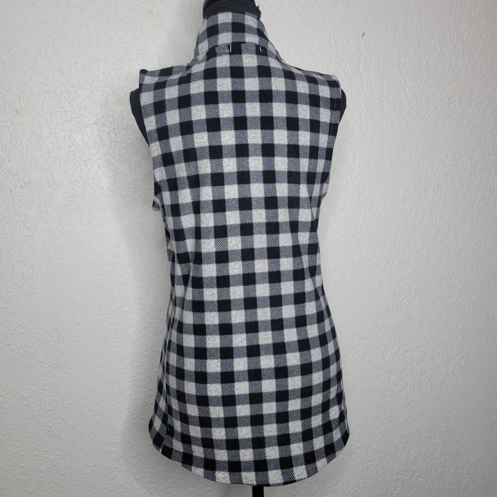 Cuddl Duds Womens Cozy Comfort Black Plaid Fleece Full Zip Thermal Layer Vest✨️M - Picture 3 of 11